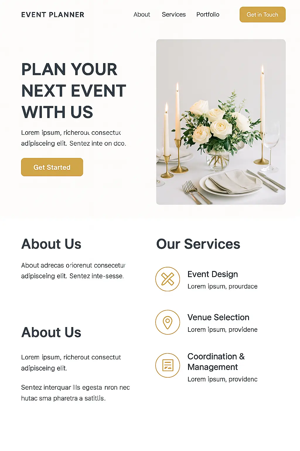 Landing para eventos
