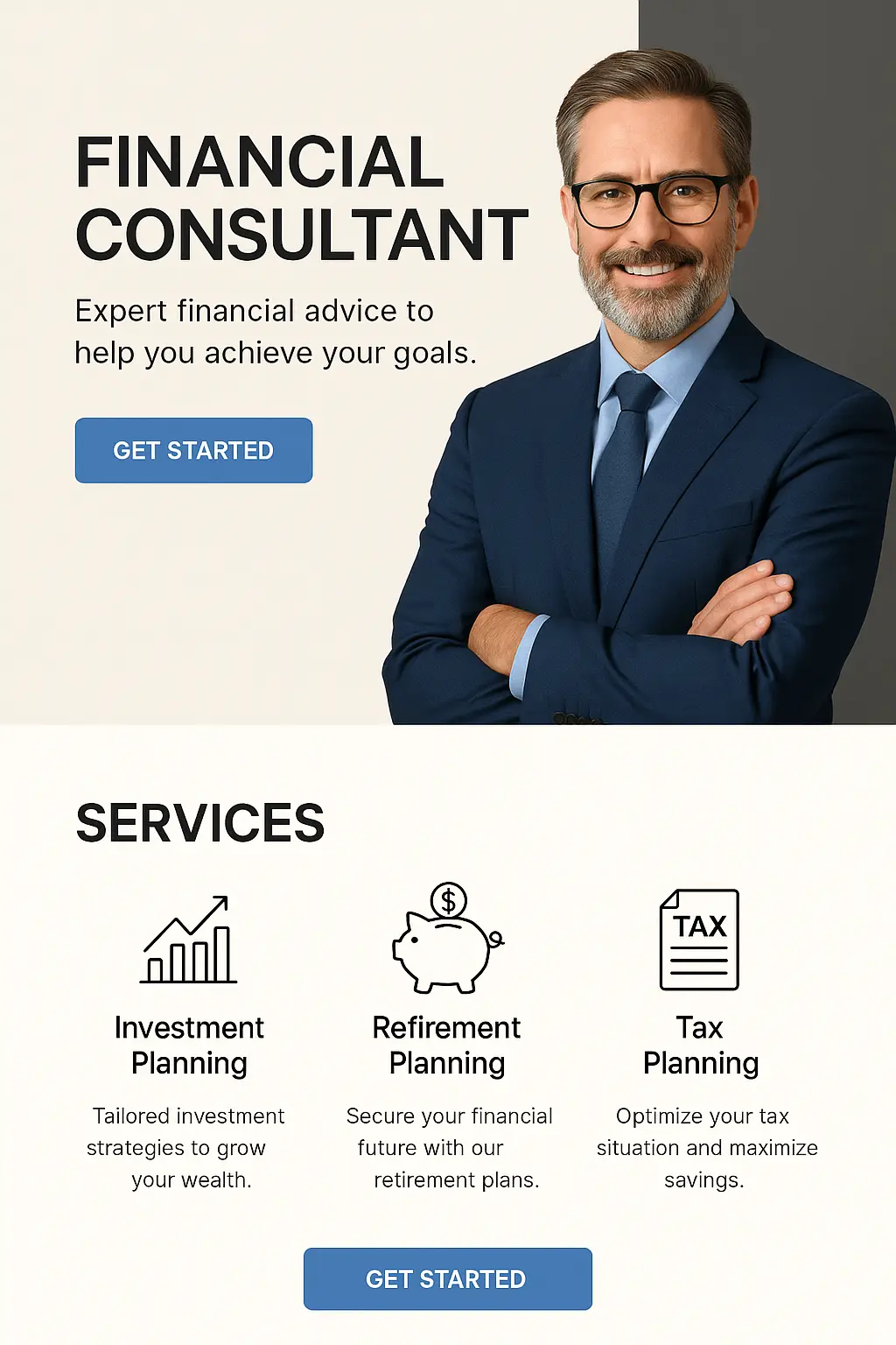 Landing para servicios financieros